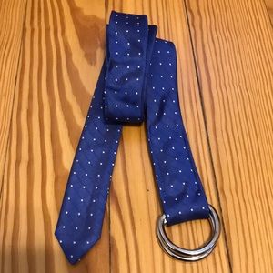 J. Crew Royal Blue Silk Tie Belt